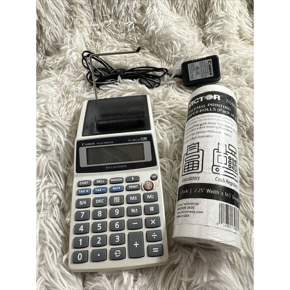 VTG Canon P1-DH III Palm Printing Receipt Calculator WORKING W/ Paper - Picture 1 of 9